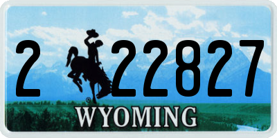 WY license plate 222827