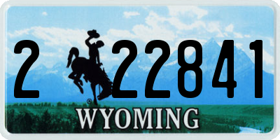 WY license plate 222841