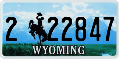 WY license plate 222847