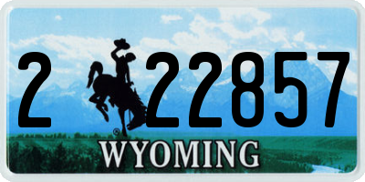 WY license plate 222857