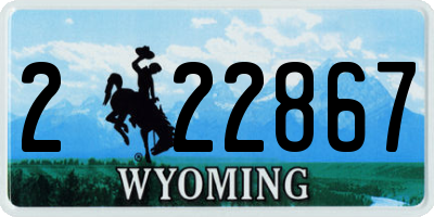 WY license plate 222867