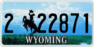 WY license plate 222871