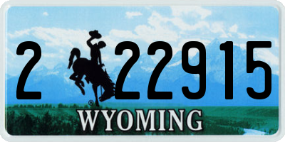WY license plate 222915