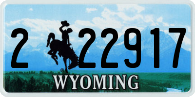 WY license plate 222917