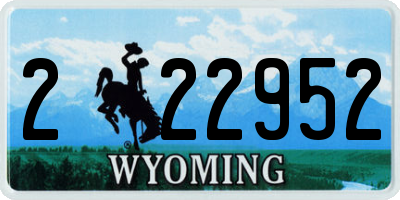WY license plate 222952