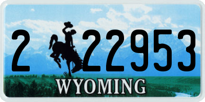 WY license plate 222953