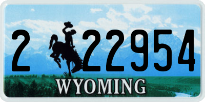 WY license plate 222954