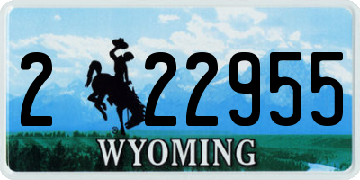WY license plate 222955