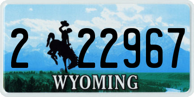 WY license plate 222967