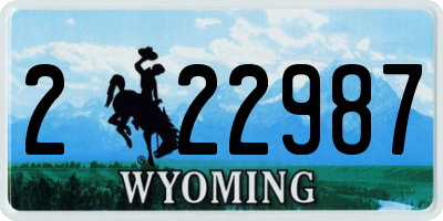 WY license plate 222987
