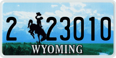 WY license plate 223010