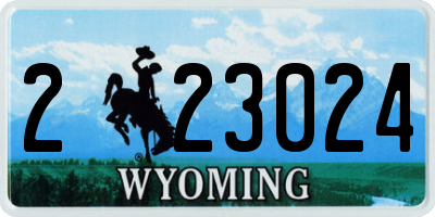 WY license plate 223024