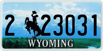 WY license plate 223031