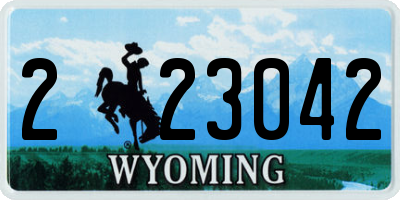 WY license plate 223042