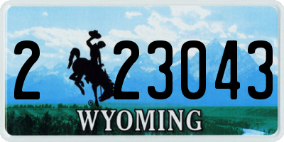 WY license plate 223043