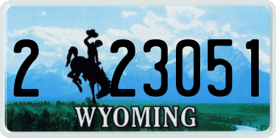 WY license plate 223051