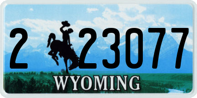 WY license plate 223077