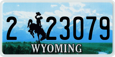 WY license plate 223079