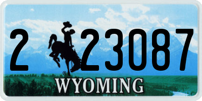 WY license plate 223087