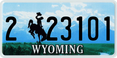 WY license plate 223101