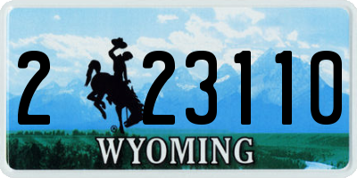 WY license plate 223110