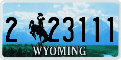WY license plate 223111