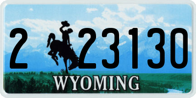 WY license plate 223130