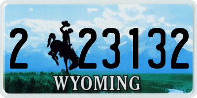 WY license plate 223132