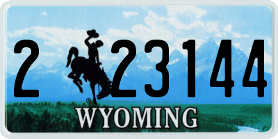WY license plate 223144