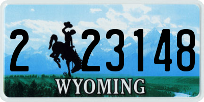 WY license plate 223148