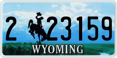 WY license plate 223159