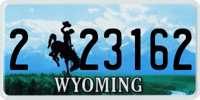 WY license plate 223162