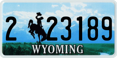 WY license plate 223189