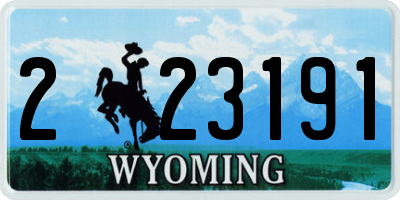 WY license plate 223191