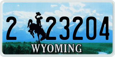 WY license plate 223204