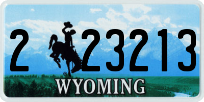 WY license plate 223213