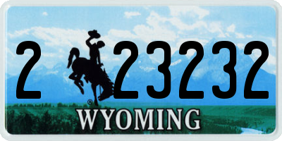 WY license plate 223232