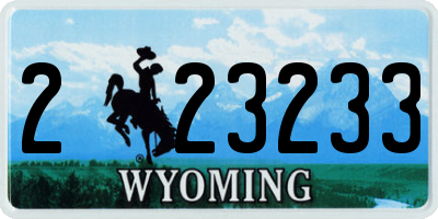WY license plate 223233