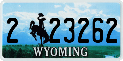 WY license plate 223262