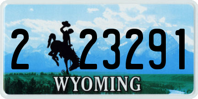 WY license plate 223291