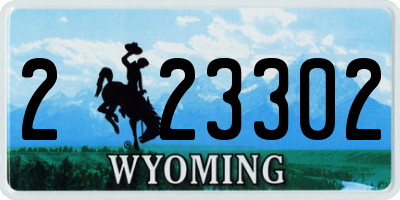 WY license plate 223302