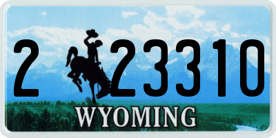 WY license plate 223310