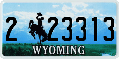 WY license plate 223313