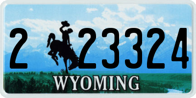 WY license plate 223324