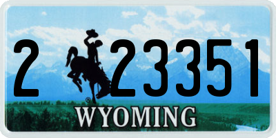 WY license plate 223351