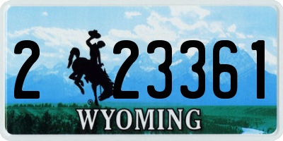 WY license plate 223361