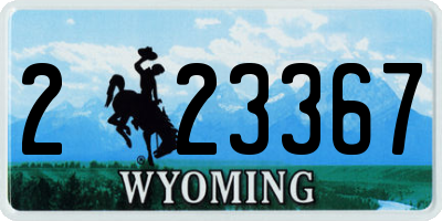 WY license plate 223367