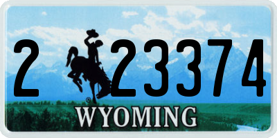 WY license plate 223374