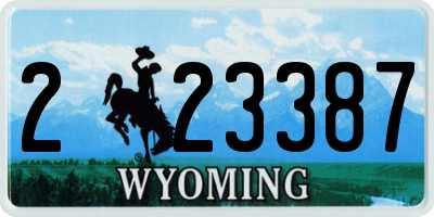 WY license plate 223387