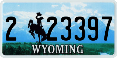 WY license plate 223397
